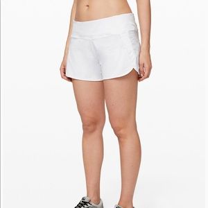 Blue Lululemon Run Times Short 2 way Stretch 4”